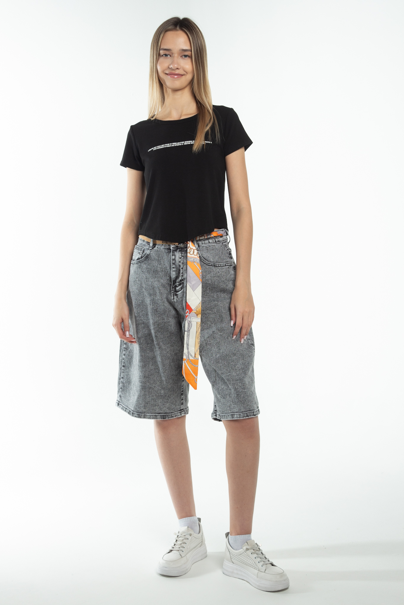 Шорты женские джинс  Katelubi 6046 + ремень