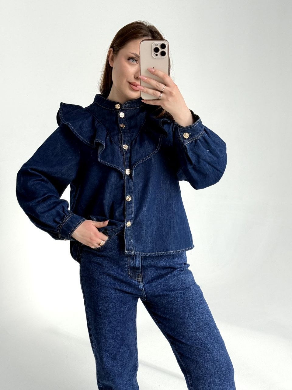 Рубашка женская джинс STOLNIK CO-CY5318 