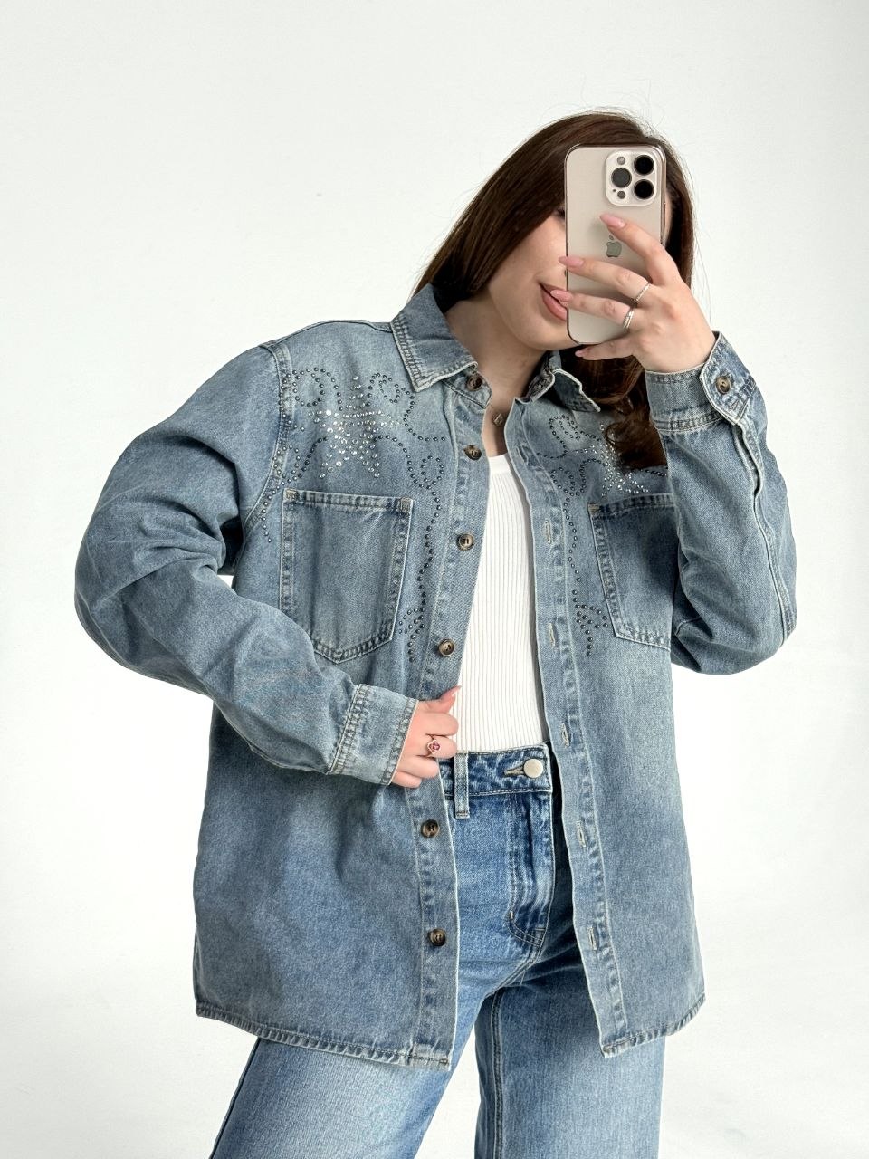 Рубашка женская джинс STOLNIK CO-CY5335