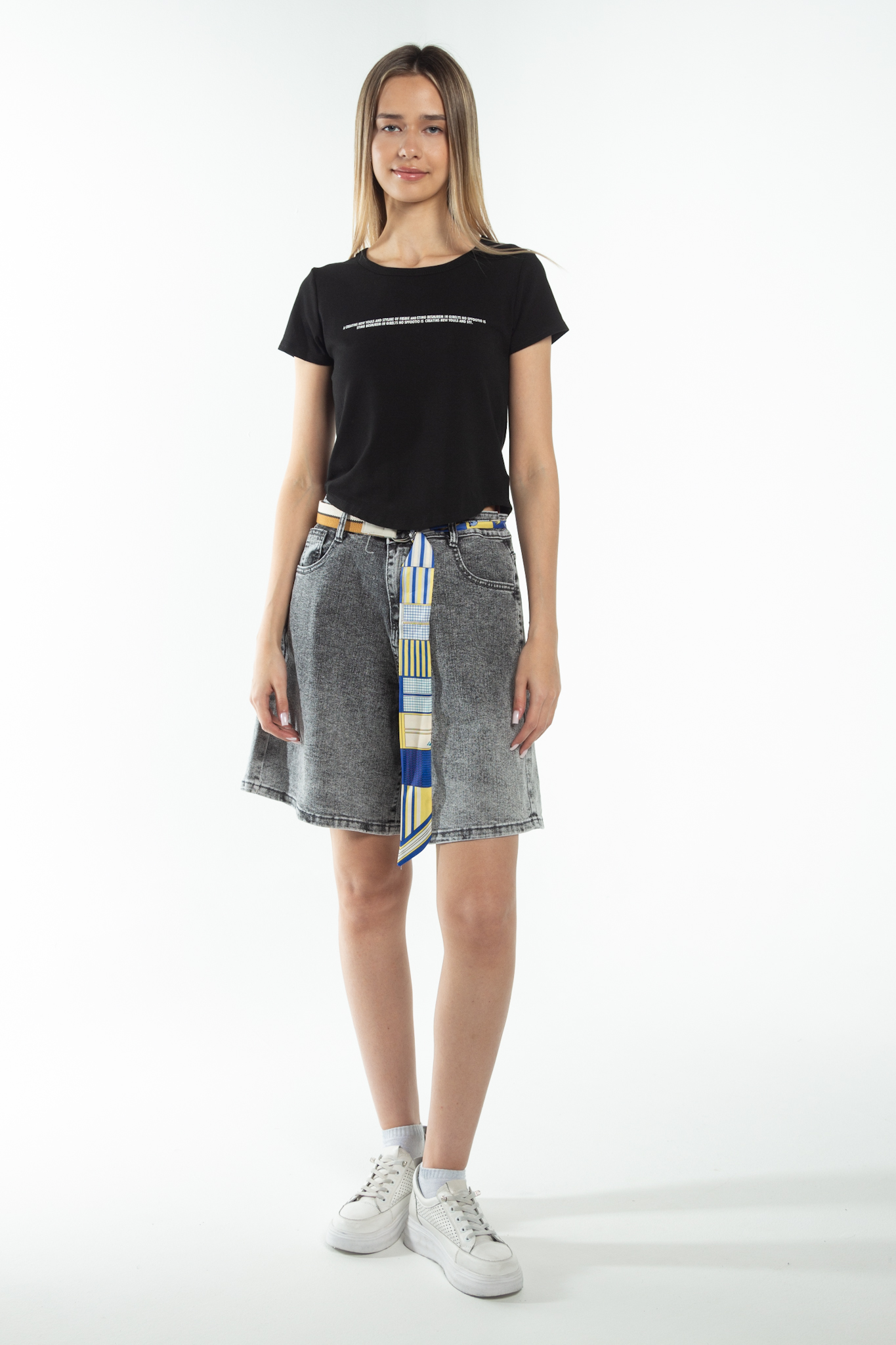 Шорты женские джинс Katelubi 6030 + ремень