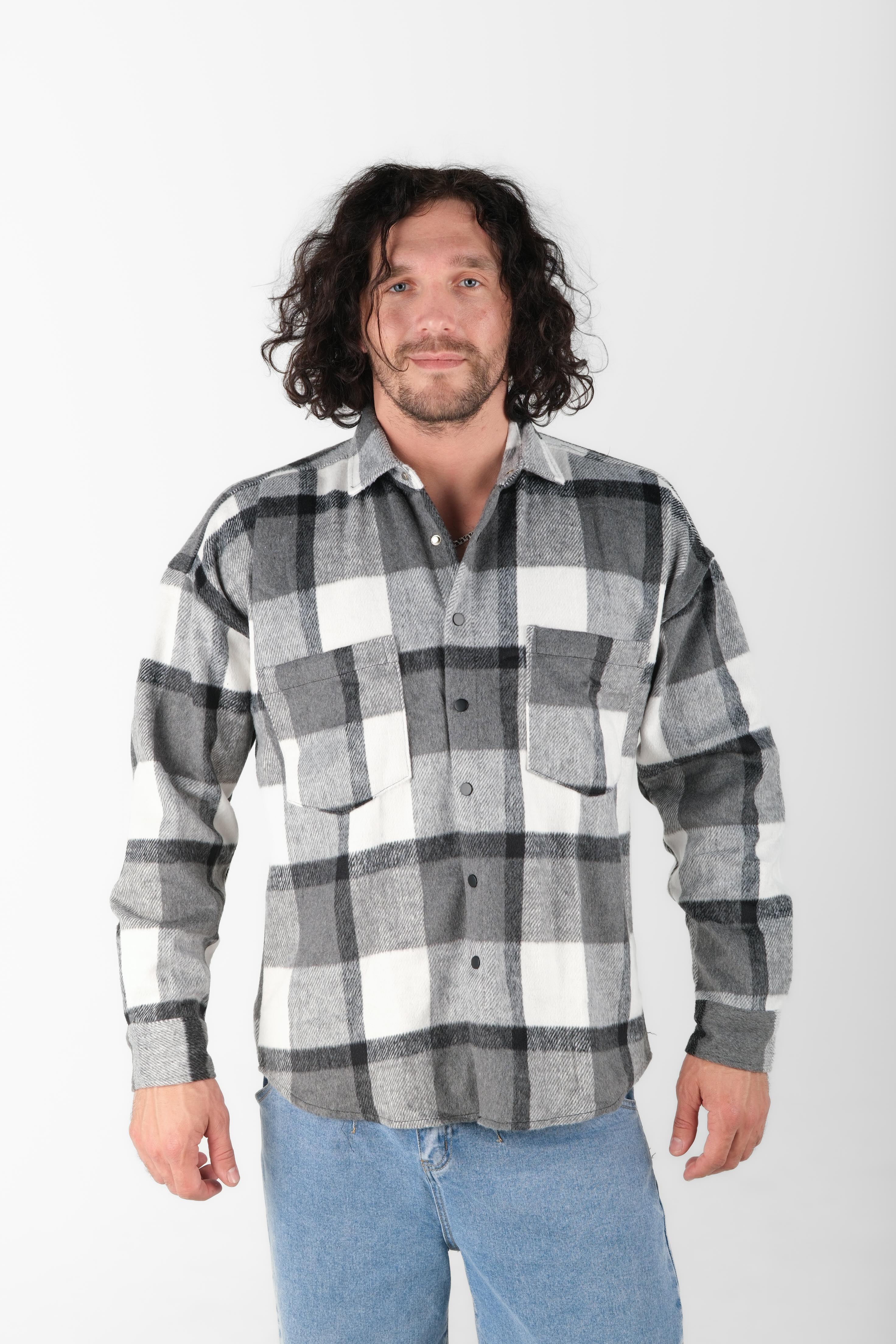 Рубашка мужская STOLNIK SK-205BM (клетка)